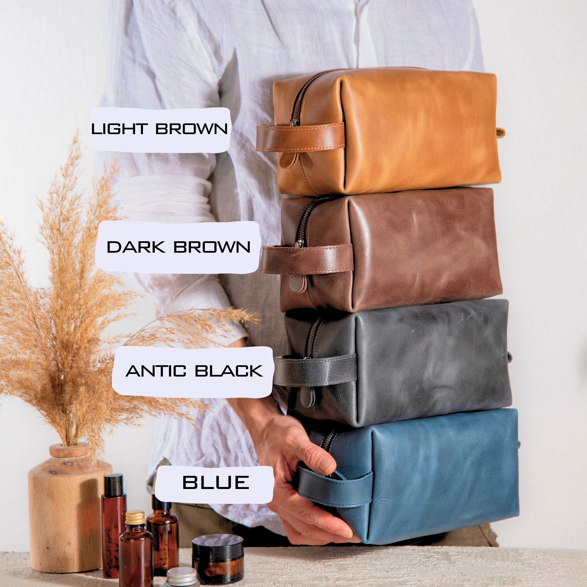 Leather Toiletry Bag | Toiletry Bag NZ | Men's Leather Toiletry Bag 6 Toiletry Bag NZ Leather Toiletry Bag NZ in different color like Brown Black and Blue