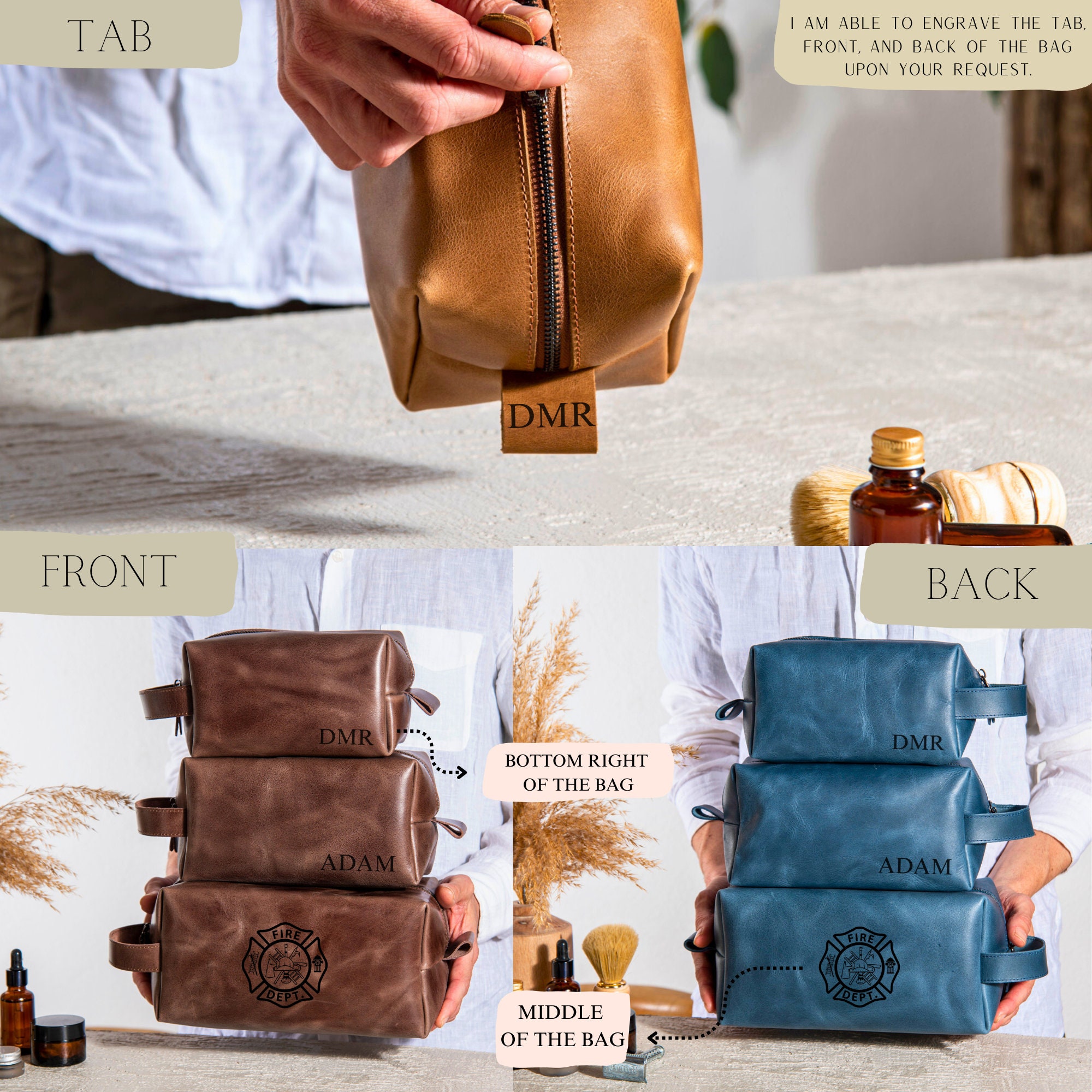 Leather Toiletry Bag | Toiletry Bag NZ | Men's Leather Toiletry Bag 5 Toiletry Bag NZ Leather Toiletry Bag NZ with Engraving Option
